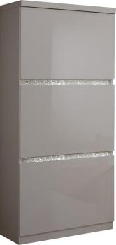 Meuble de rangement à 3 portes blanc laqué avec décor Meuble de rangement à 3 portes