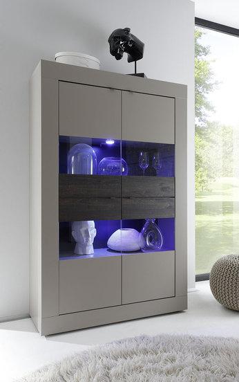 Vaisselier taupe et wengé moderne FELINO 2