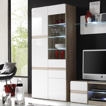 Vaisselier couleur bois et blanc laqué moderne ISI