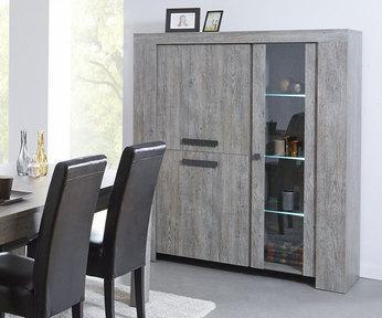Vaisselier couleur chêne gris contemporain COJA Vaisselier couleur chêne gris