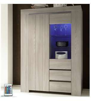 Vaisselier contemporain couleur bois gris VENEZIA