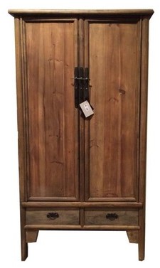 Armoire 2 portes 2 tiroirs chinoise en bois recycl