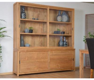 Vitrine vaisselier teck walk natura 200 cm