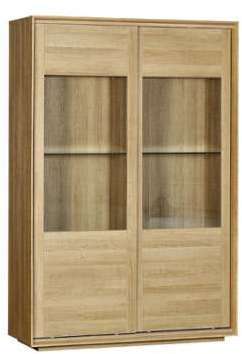 Vitrine 2 portes coulissantes Bois - WOODEN - L 120 Vitrine 2 portes coulissantes