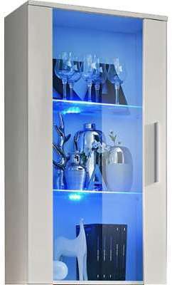 Vitrine murale moderne 110 cm à 1 porte vitrée avec Vitrine murale moderne 110