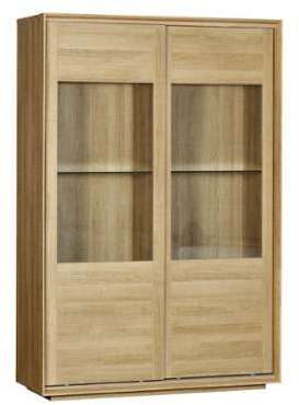 Vitrine moderne à 2 portes coloris naturel