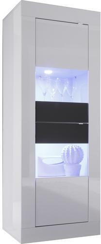 Vitrine 60x160 cm à 2 portes vitrées et éclairage
