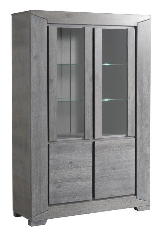 Buffet vaisselier design chêne grisé WILLOW