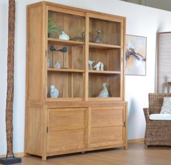 Vitrine vaisselier teck walk natura 160