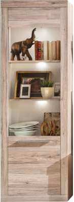 Vitrine 201 cm à 1 porte coloris chêne sable San Remo Vitrine 201 cm à 1 porte coloris