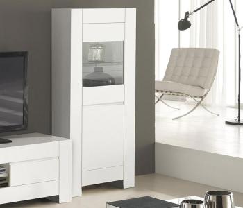 Vitrine de salle à manger design blanc laqué TOTTI