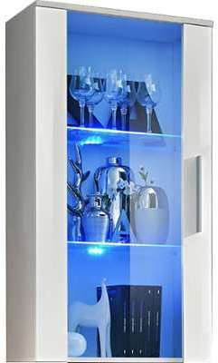 Vitrine murale moderne 110 cm à 1 porte vitrée avec Vitrine murale moderne 110
