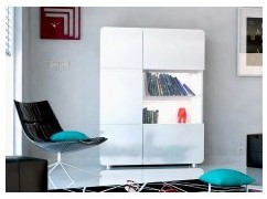 Vitrine blanc laqué à led
