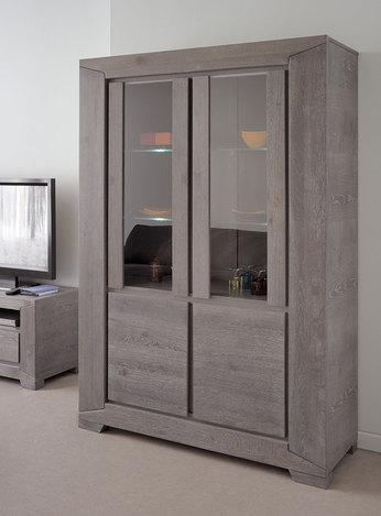 Vaisselier chêne gris contemporain JACK Vaisselier chêne gris contemporain
