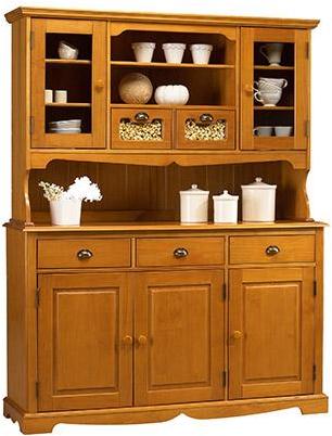 Buffet Vaisselier Pin Miel 5 Portes 5 Tiroirs de S