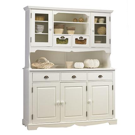 Buffet Vaisselier Blanc de Style Anglais
