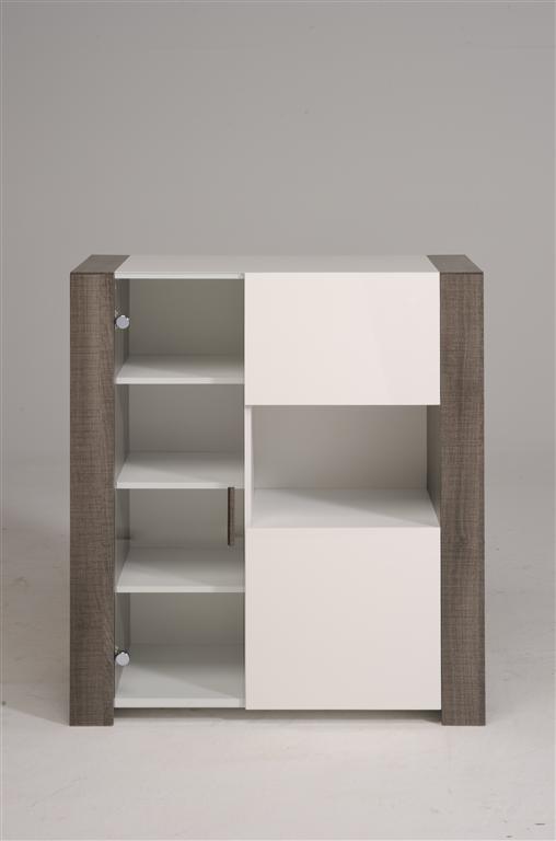 Buffet Vaisselier design MOCA bois réglisse et bla