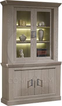 Vitrine contemporaine en bois massif avec éclairag