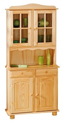 Vaisselier 4 portes 2 tiroirs en bois massif color