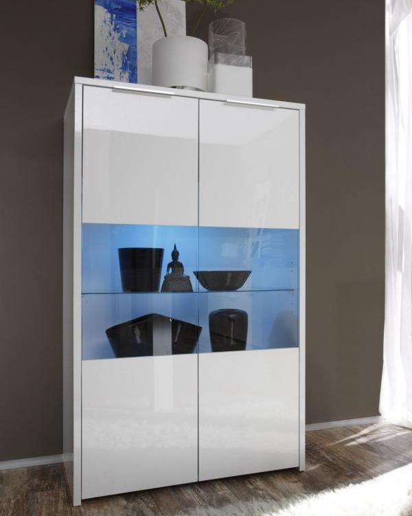 Argentier / Vaisselier design blanc laqué STARLA,