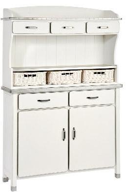 Buffet vaisselier en bois et zinc style bistro bla