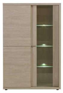 Argentier à 3 portes avec éclairage coloris chêne