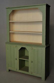 Vaisselier vert en bois rustique