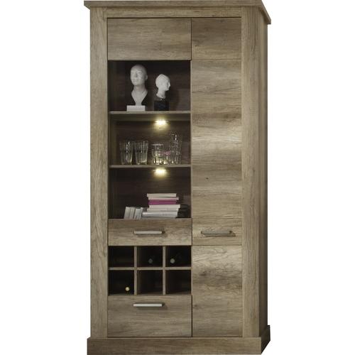 Vitrine coloris chêne canyon ultra moderne avec éc