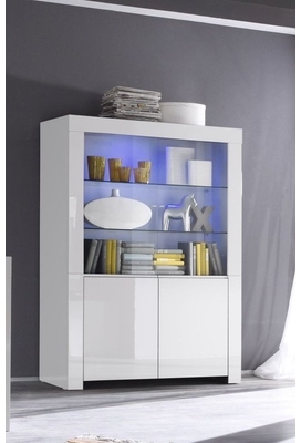Argentier / Vaisselier design blanc laqué APHODITE