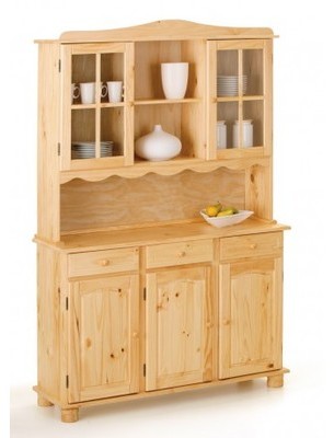Vaisselier 5 portes 3 tiroirs et niches en bois ma