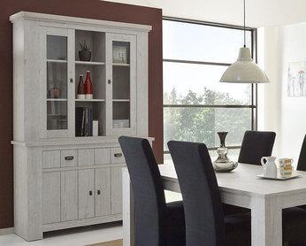 Vaisselier contemporain couleur chêne blanchi BRUC