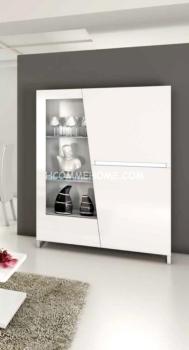 Argentier / Vaisselier design laqué blanc 2 portes