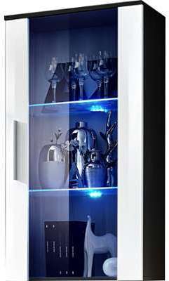 Vitrine murale moderne 110 cm à 1 porte vitrée avec Vitrine murale moderne 110