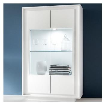 Vitrine blanc laqué mat design NEVADA Vitrine blanc laqué mat design