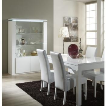 Argentier-vaisselier lumineux design laqué blanc C