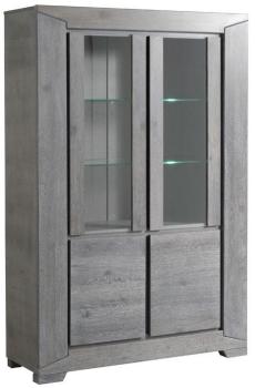Vaisselier 4 portes Chêne Grisé - TITUS - L 126 x