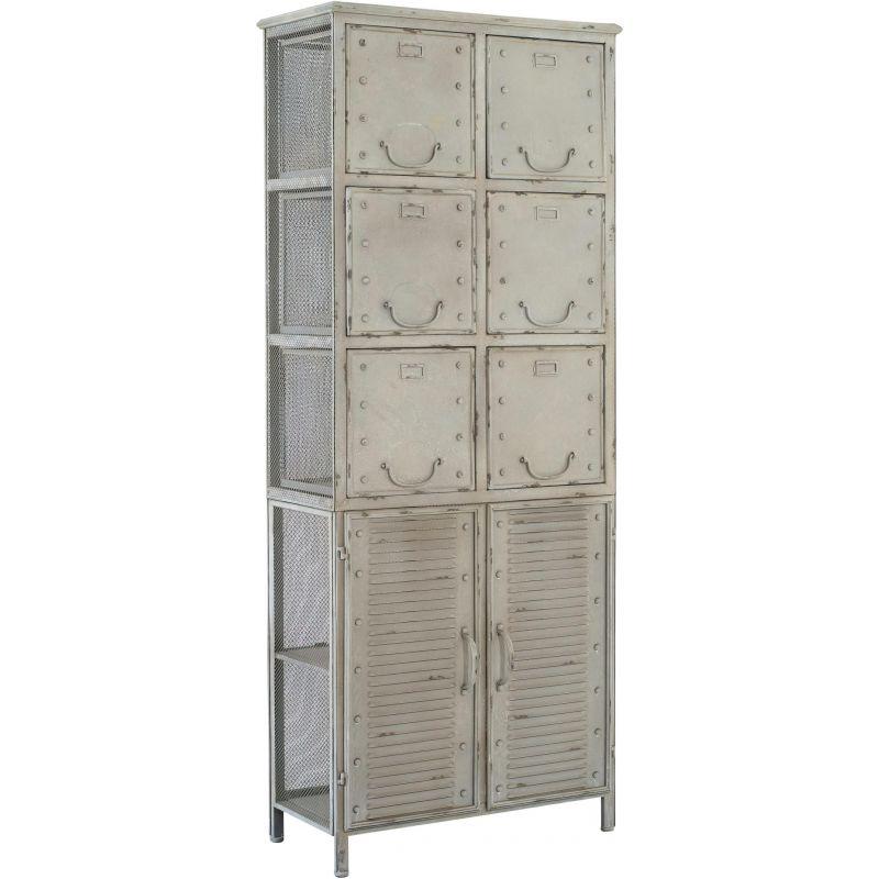 Armoire atelier en fer à casiers et grillage Midan Armoire atelier en fer à casiers
