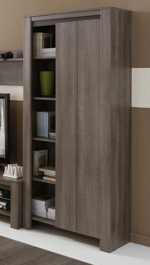 Buffet haut contemporain couleur chêne foncé FLOKI