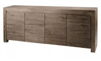 Buffet teck grisé 4 portes Cosmos - 200 x 45 x 85 cm Buffet teck grisé 4 portes