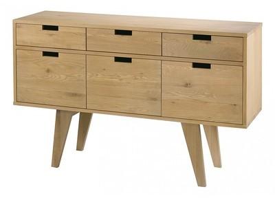 Buffet en chêne 3 portes 3 tiroirs - 135 x 42 x 85 Buffet en chêne 3 portes 3