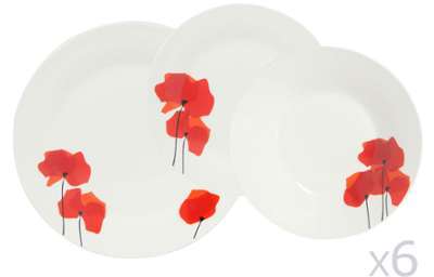 Service de table 18 pièces en porcelaine forme ron