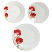 Service de table 18 pièces en porcelaine COQUELICO