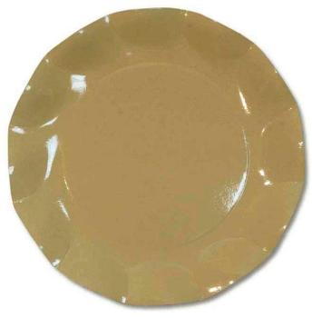 10 grandes assiettes rondes en carton taupe PARTY