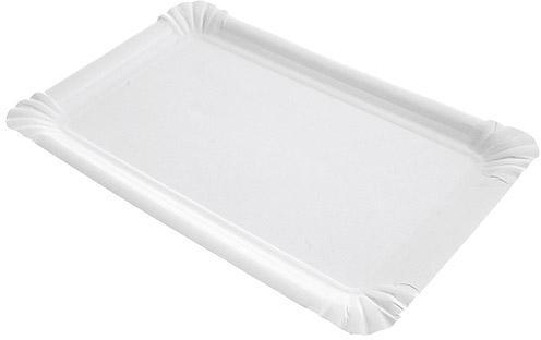 Assiette en carton rectangle blanche 13x20 cm