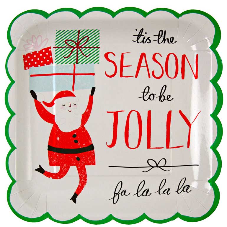 12 Grandes assiettes Jolly Père Noël