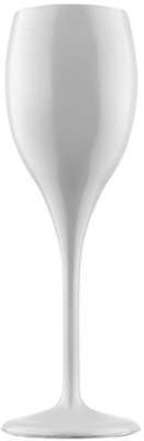 6 flûtes à champagne en plastique incassable blanc