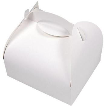 Boite pâtissière avec poignée blanche 10,50x10x5 c