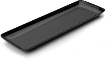 20 assiettes en plastique rigide rectangle noir 19