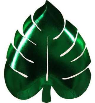 8 Assiettes Feuille Tropicale