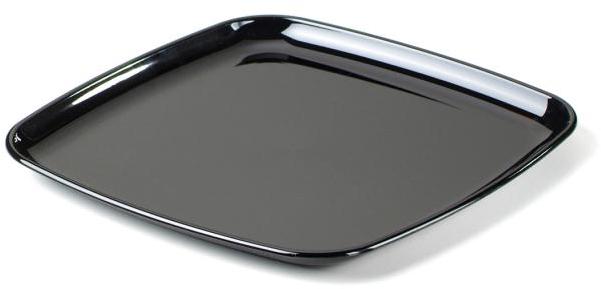 5 plateaux en plastique rigide carré noir 27 cm